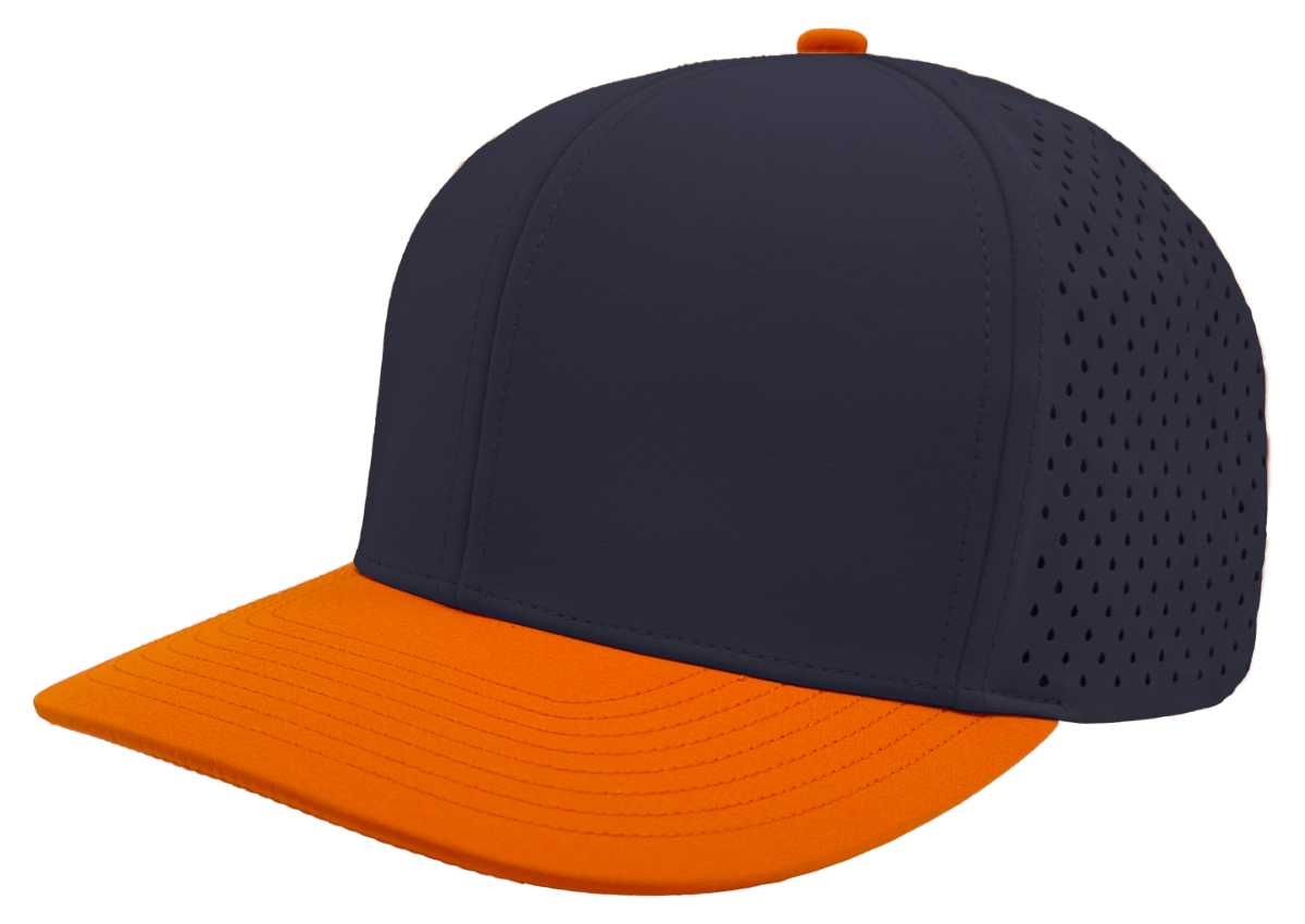 custom hat 6 panel bomber model navvy blue orange