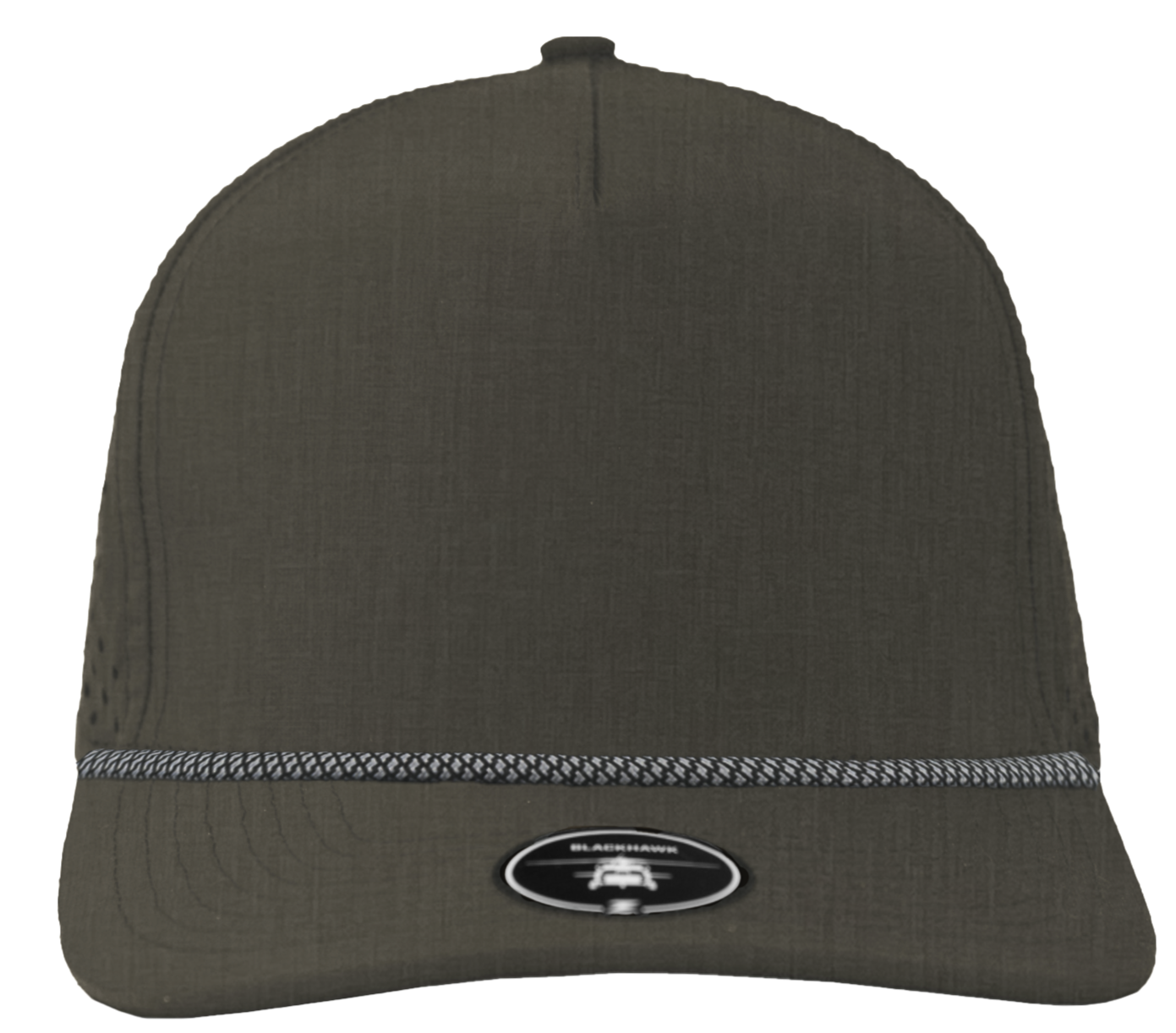 Blackhawk Graphite grey Custom Hat  chainlink rope  5 panel snapback hat