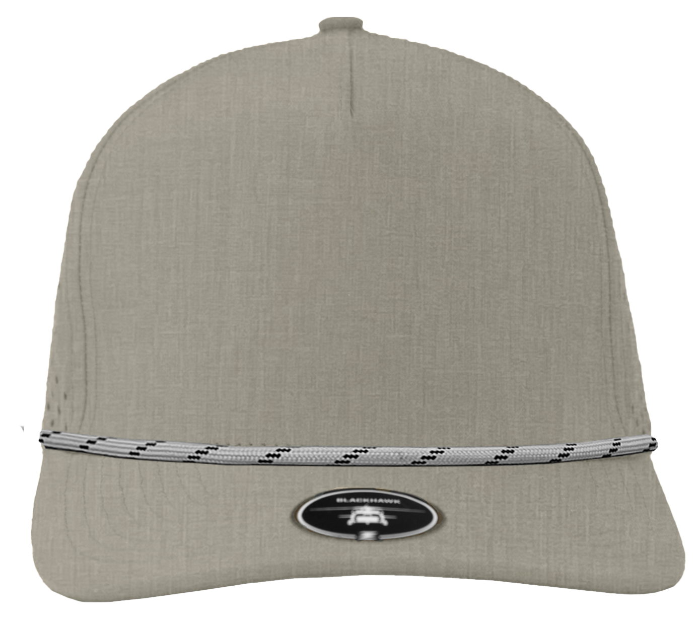 Heather Grey Blackhawk Custom Hat  with Grey twisted rope brim snapback hat