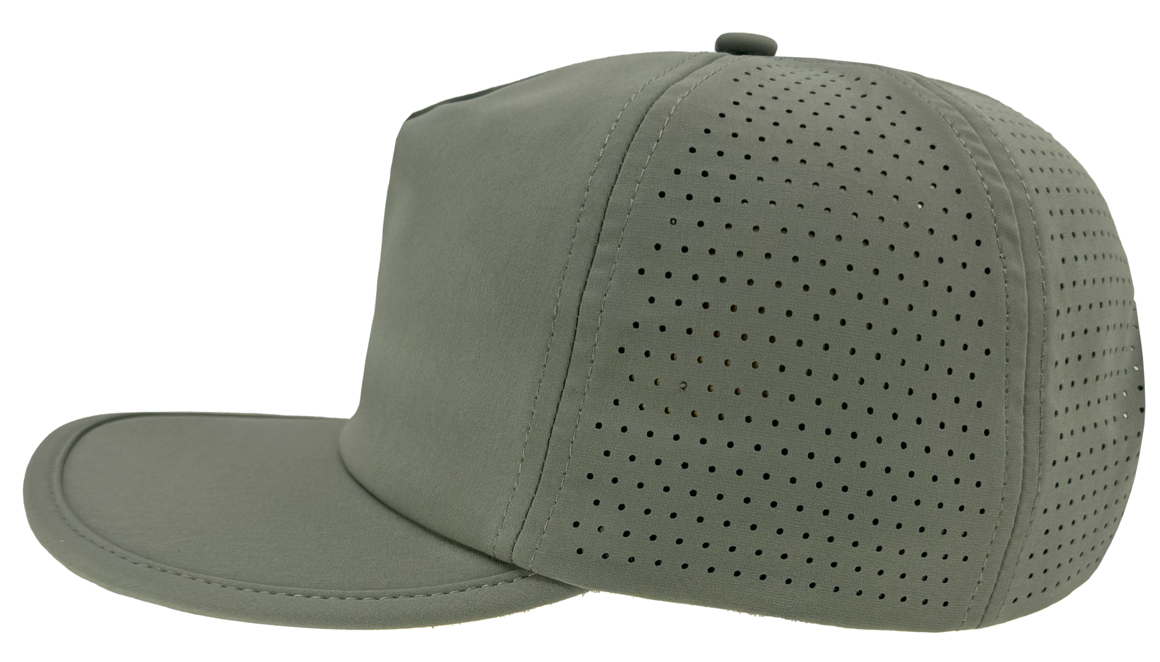 sage green dad hat buckram 5 panel crushable bill