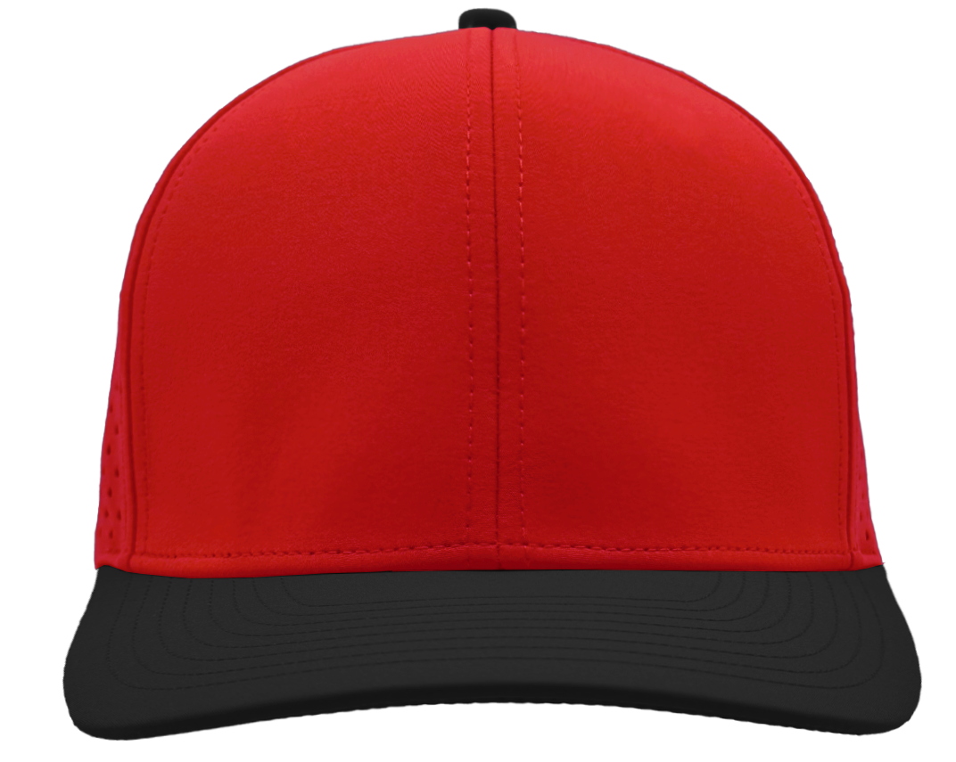 embroidered Custom Logo Hat 6 Panel red black