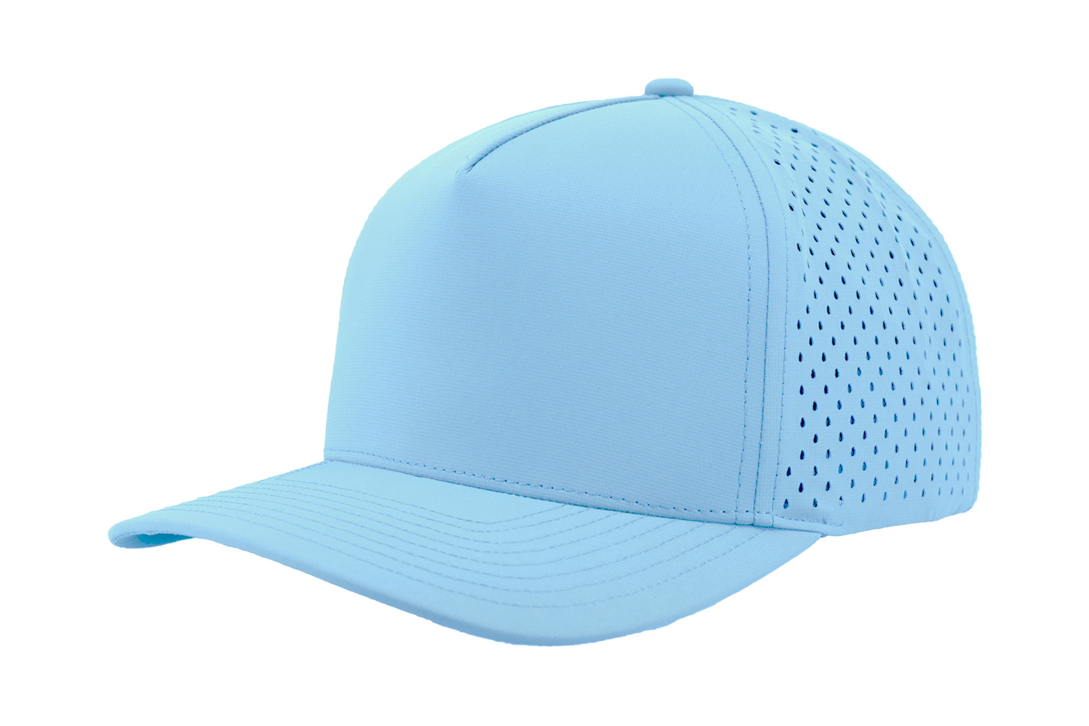 zapped headwear Custom Hat colombia blue blackhawk five panel snapback hat front side view
