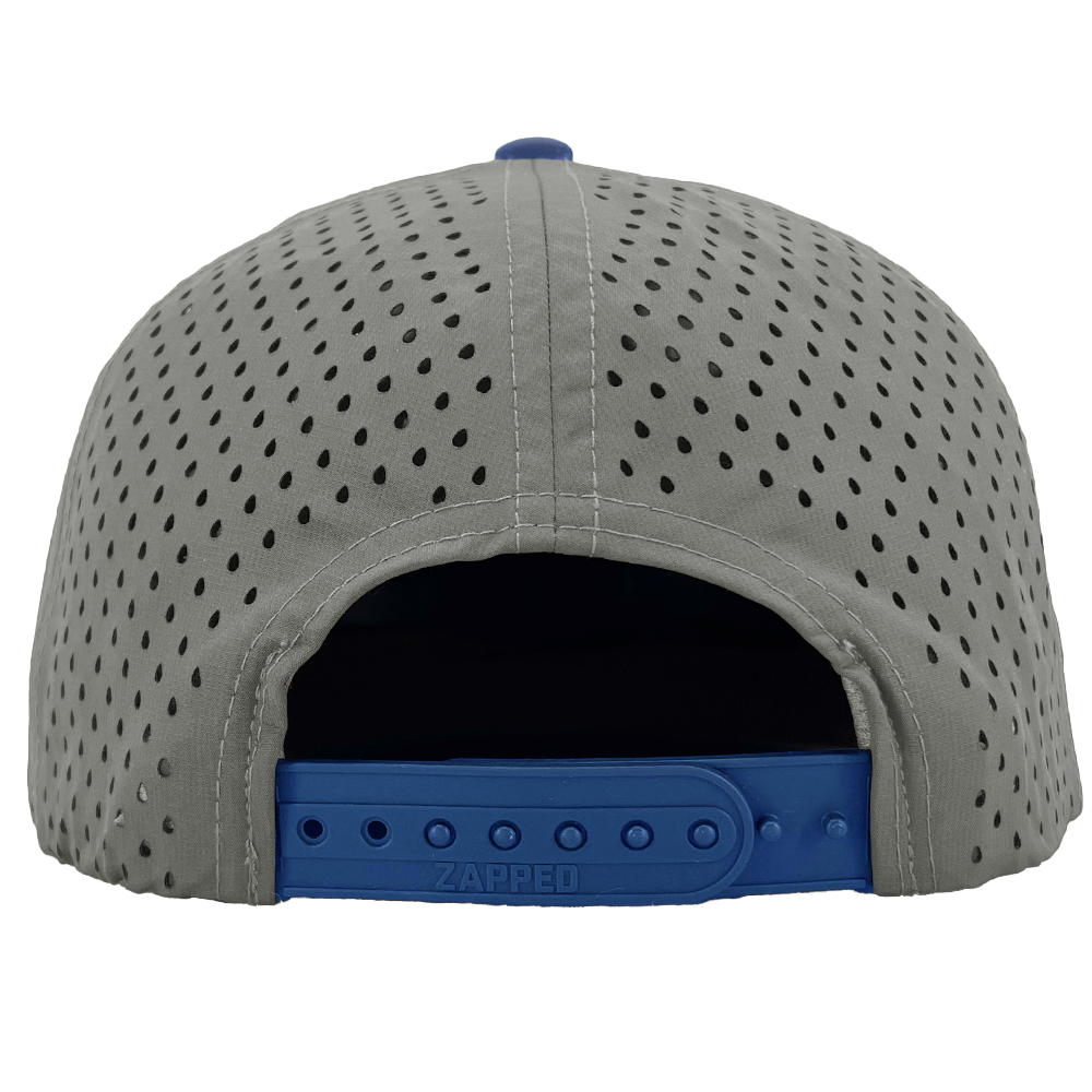 Custom hat for embroider 6 panel grey royal blue