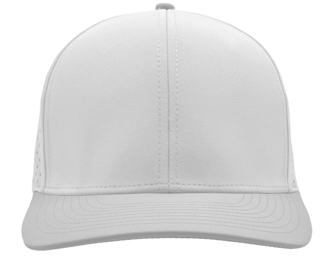 embroidered Custom Logo Hat 6 Panel white silver