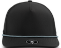 BLACKHAWK R+ (Rope Brim)-Water Repellent hat-Zapped Headwear-Black/ Light Blue Chainlink Rope-Zapped Headwear-5 panel - rope hat - golf hat