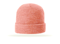 waffle beanie Coral pink with leather patch