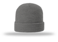 waffle beanie Charcoal with leather patch