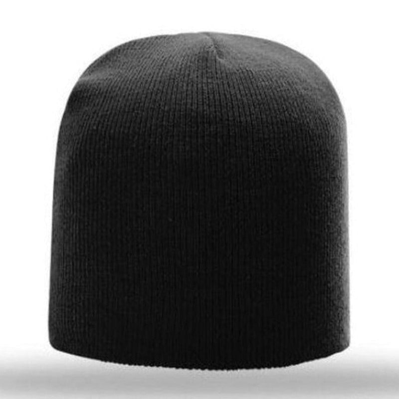 Non-Cuffed Beanie with Custom Leather patch-Beanie-Zapped Branding Co-Blank-Zapped Headwear
