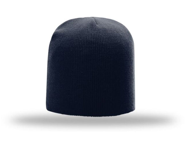 Non-Cuffed Beanie with Custom Leather patch