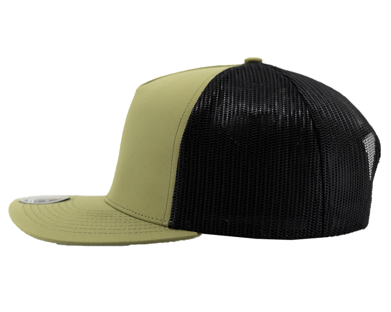 MARINE-Water Repellent hat-Zapped Headwear-Loden-Black-Side-Snapback-five panel-custom hat