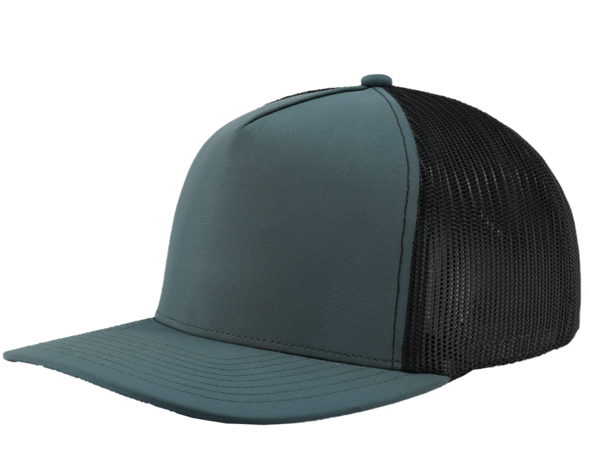 MARINE-Water Repellent hat-Zapped Headwear-Steel_Blue_Black_Side-Zapped Headwear-Snapback-five panel-custom hat