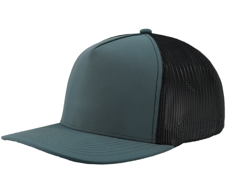 MARINE-Water Repellent hat-Zapped Headwear-Steel_Blue_Black_Side-Zapped Headwear-Snapback-five panel-custom hat