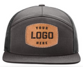 Richardson 168-7-panel-Richardson-Leather patch hat-Custom hat-Charcoal/Black-Zapped Headwear