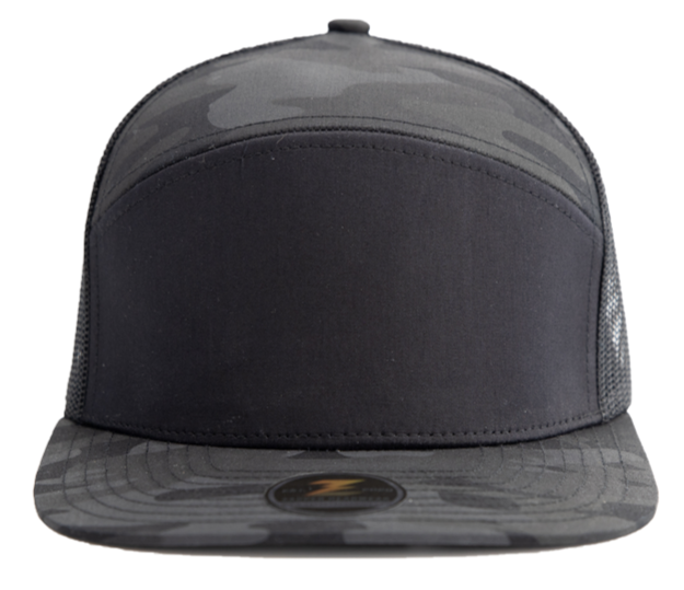 COBRA Custom Hat Blank-7-panel-Zapped Headwear-Black Camo/Black-Zapped Headwear