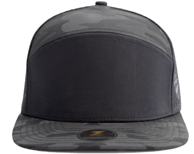 Custom Hat COBRA-7-panel-Zapped Headwear-Black Camo/Black-Zapped Headwear