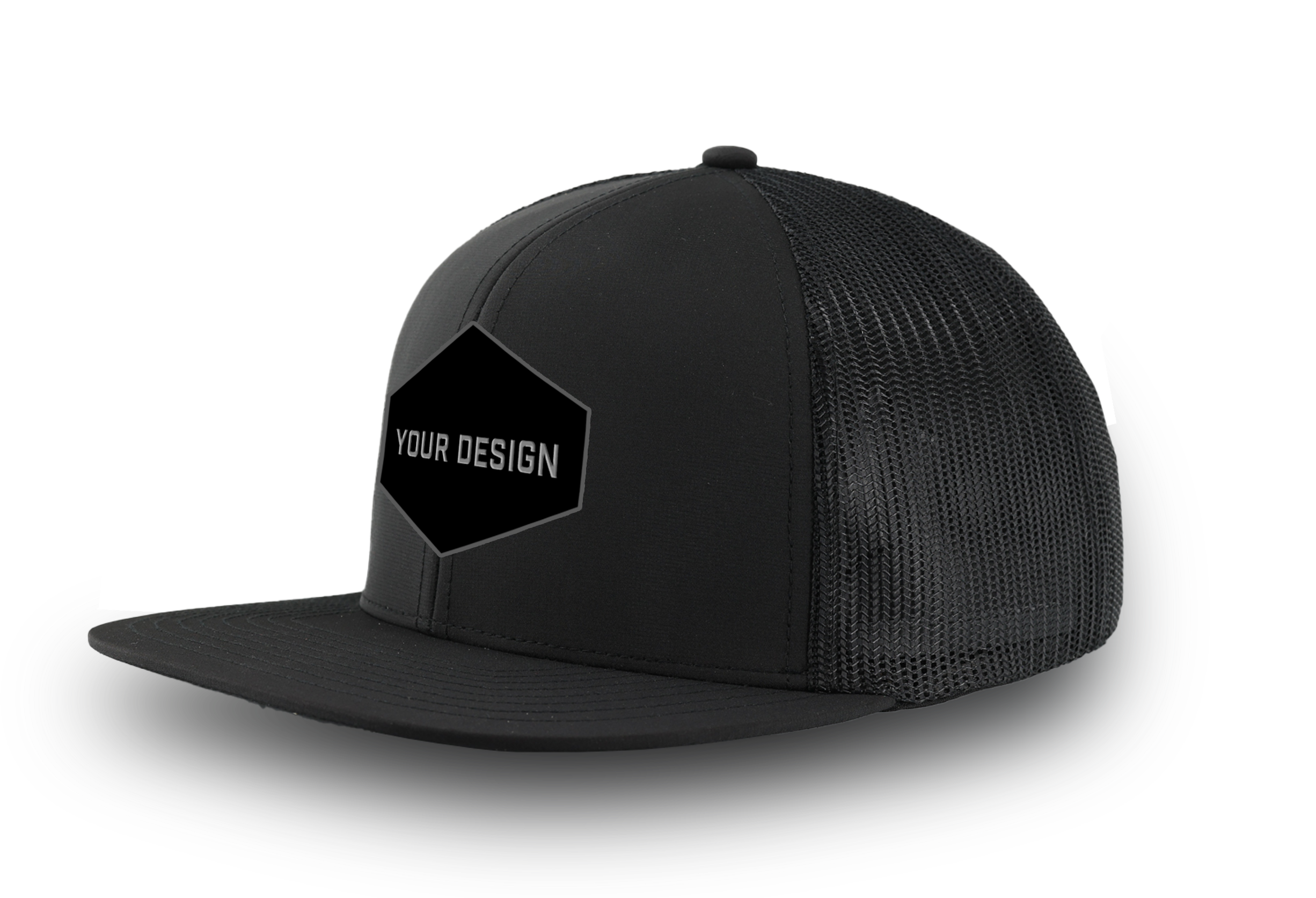 GENERAL-Custom hat-Flatbill-Snapback-Black- Zapped Headwear
