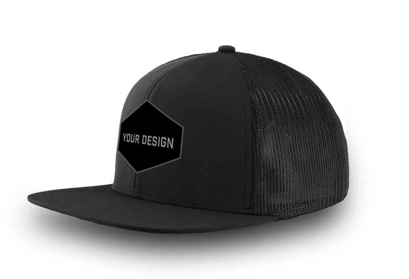 GENERAL-Custom hat-Flatbill-Snapback-Black- Zapped Headwear