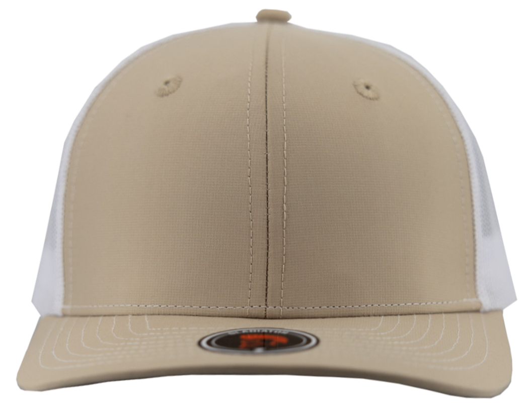Custom Hat -Water Repellent hat-Zapped Headwear-Snapback-Custom hat-Zapped Headwear-khaki-white