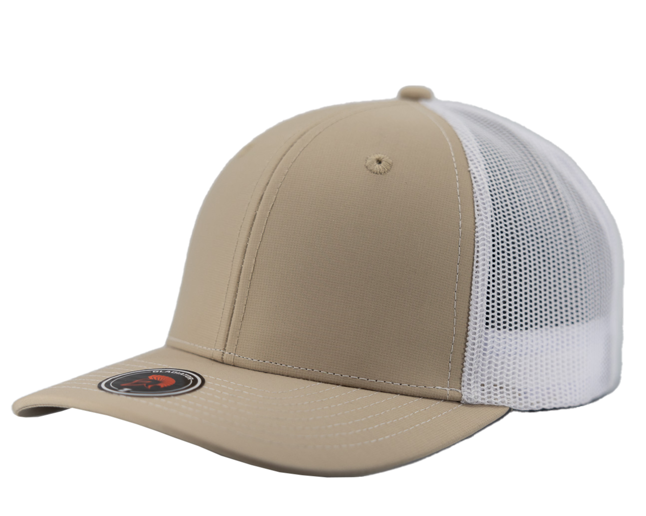 Gladiator-Custom Hat Water Repellent hat-Zapped Headwear-Snapback-Custom hat-Zapped Headwear-khaki-white-side