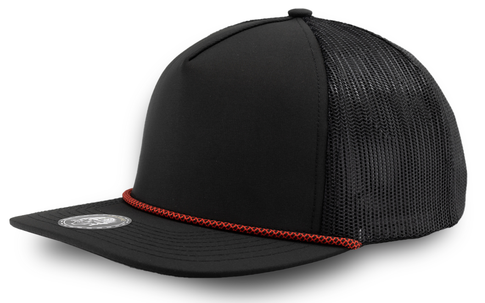 MARINE R+ Custom Hat (Rope brim) Blank-Water Repellent hat-Zapped Headwear-Black/Chainlink White rope-Zapped Headwear