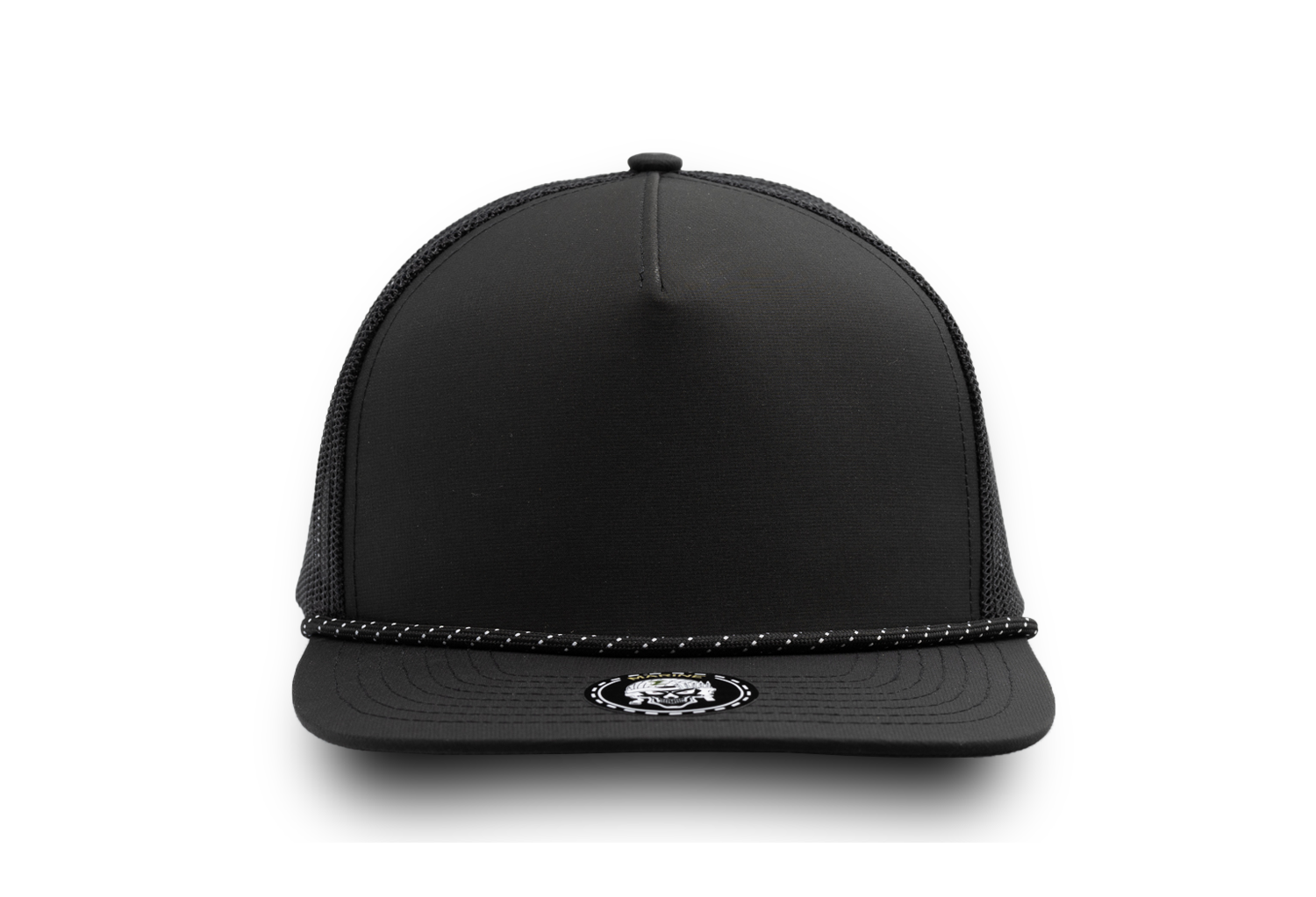 MARINE R+ Custom Hat (Rope brim) Blank-Water Repellent hat-Zapped Headwear-Black/ Twisted B/W rope-Zapped Headwear