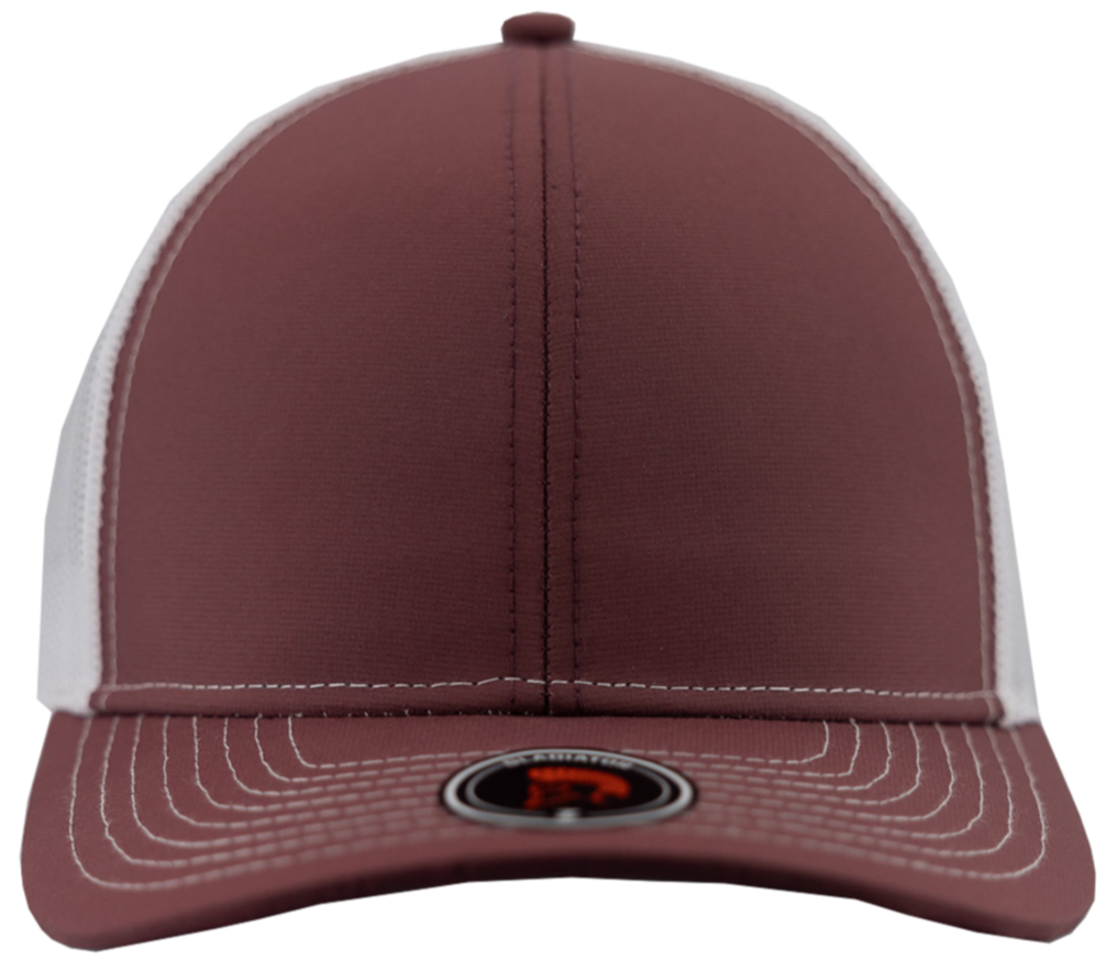 Gladiator-Water Repellent hat-Zapped Headwear-Snapback-Custom hat-Zapped Headwear-maroon-white