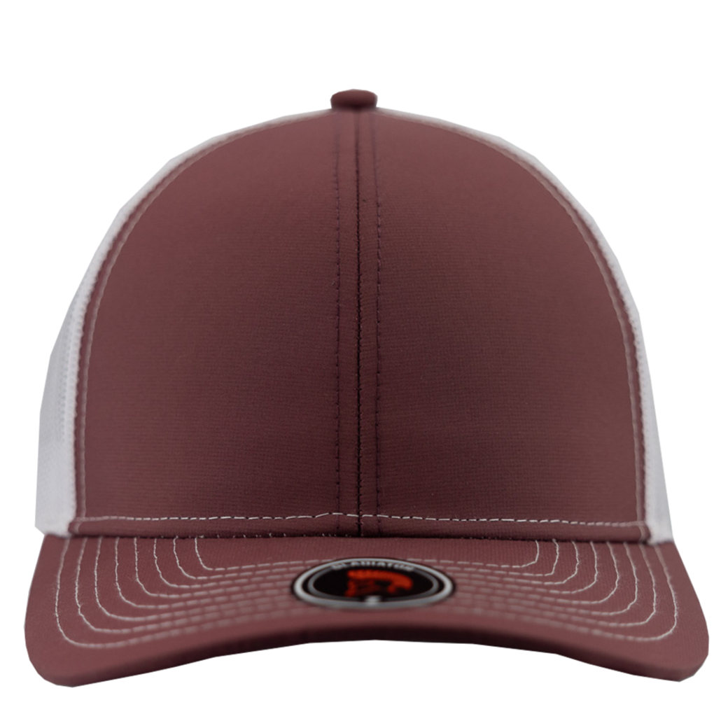 Gladiator-Water Repellent hat-Zapped Headwear-Snapback-Custom hat-Zapped Headwear-maroon-white