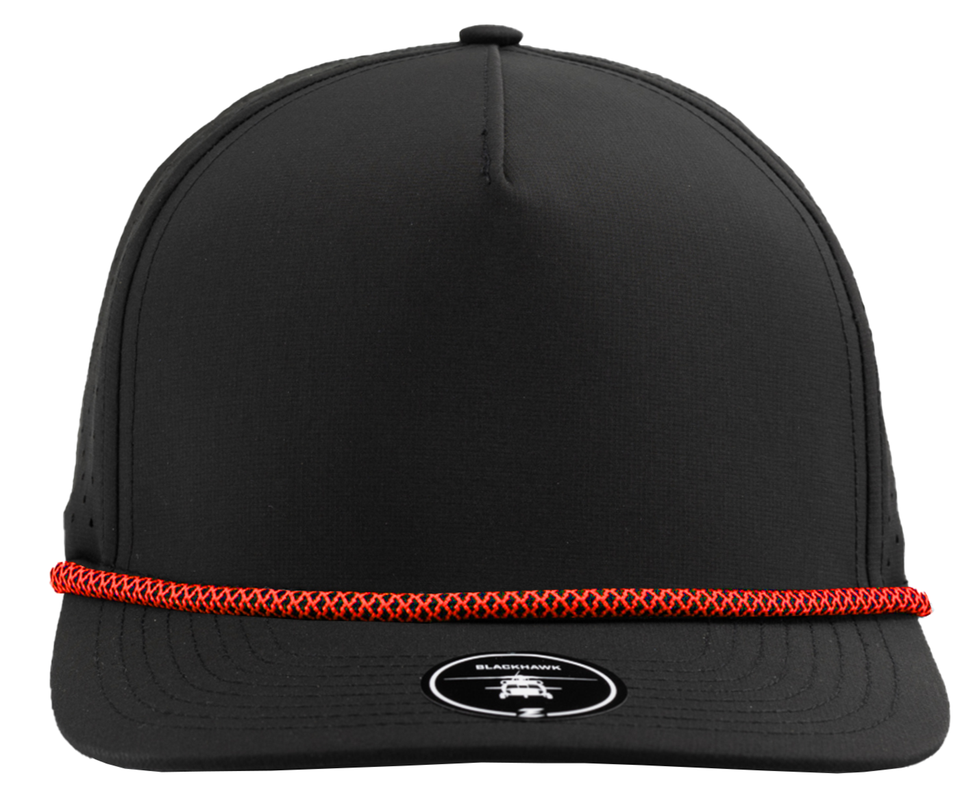 BLACKHAWK R+ Custom Hat (Rope Brim)-Water Repellent hat-Zapped Headwear-Black/ RedChainlink Rope-Zapped Headwear-5 panel - rope hat - golf hat