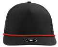 BLACKHAWK R+ (Rope Brim)-Water Repellent hat-Zapped Headwear-Black/ RedChainlink Rope-Zapped Headwear-5 panel - rope hat - golf hat