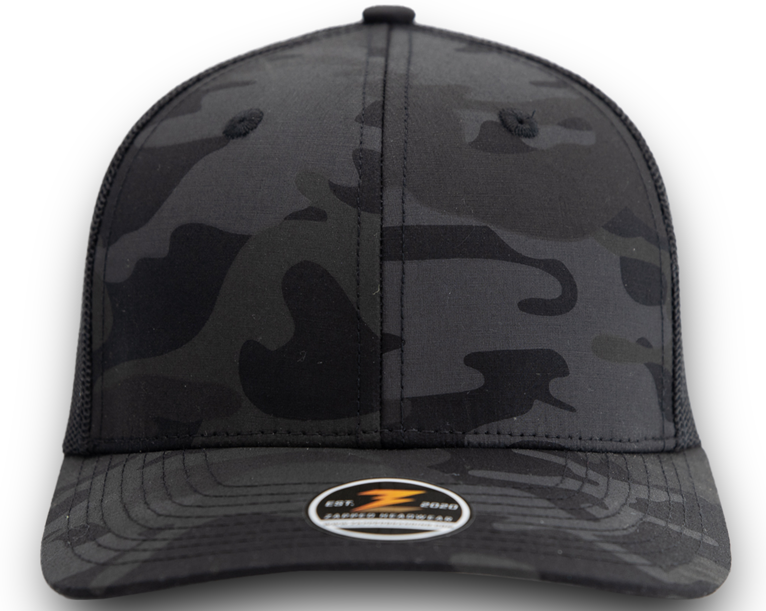 WARRIOR CAMO-Trucker snapback-Zapped Headwear-Black Camo-Snapback- Custom hat-Zapped Headwear