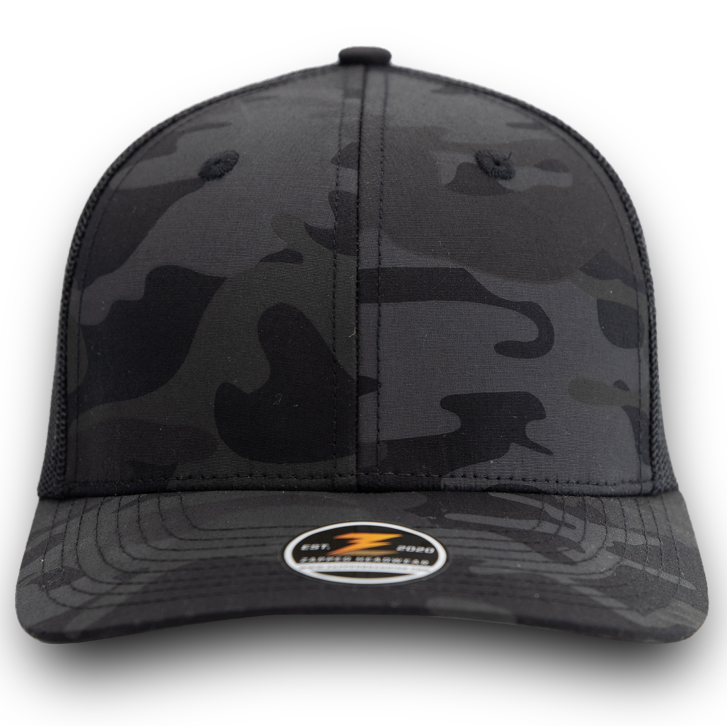 WARRIOR CAMO Custom Hat Blank-Trucker snapback-Zapped Headwear-black camo-Zapped Headwear