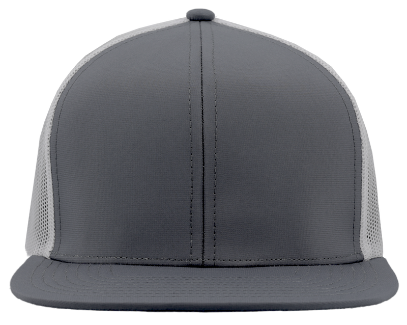 GENERAL-Custom hat-Flatbill-Snapback-Charcoal-White- Zapped Headwear