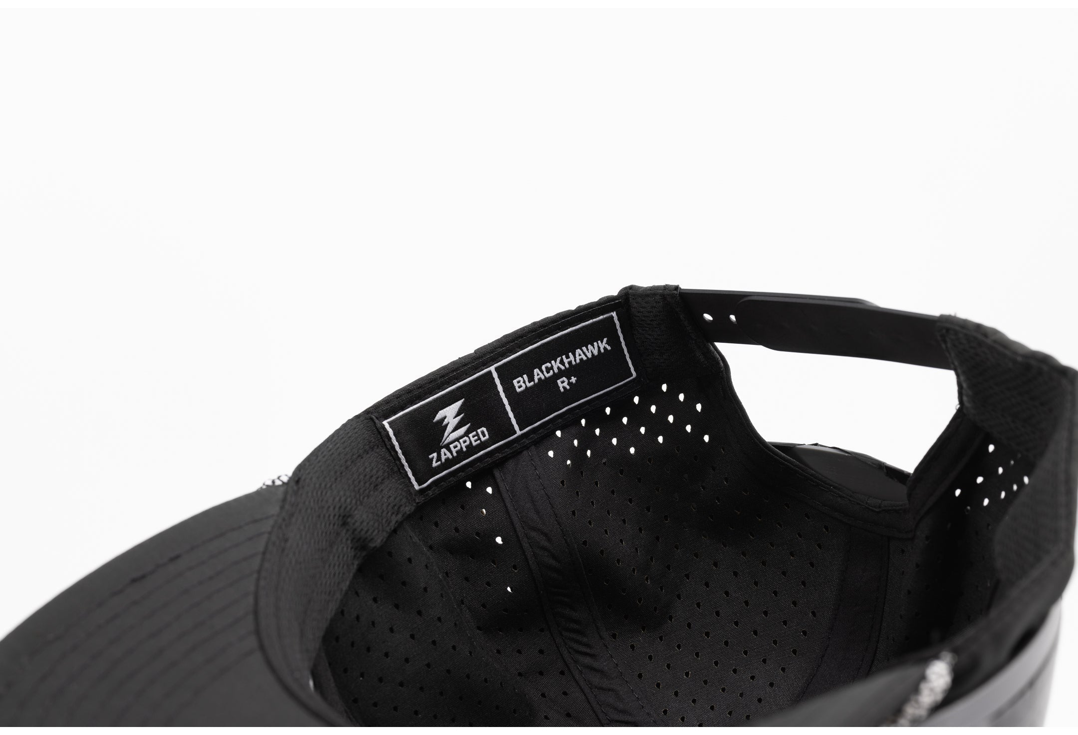 Custom Hat BLACKHAWK R+ (Rope Brim) Blank-Water Repellent hat-Zapped Headwear-Black/ White Chainlink Rope-Zapped Headwear