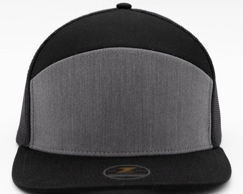 COBRA-7-panel-Zapped Headwear-Heather Grey/Black-Zapped Headwear