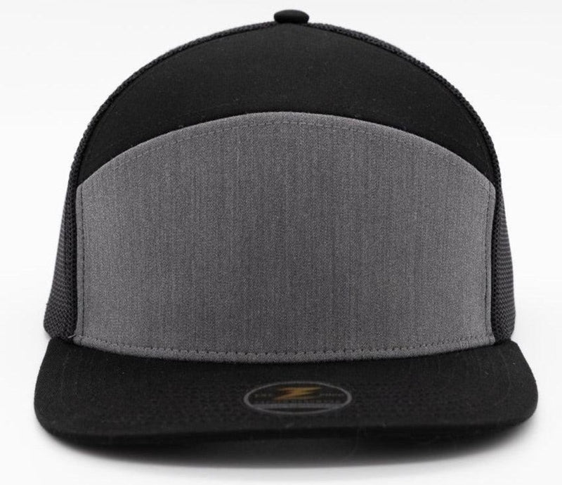 COBRA Blank-7-panel-Zapped Headwear-Heather Grey/Black-Zapped Headwear